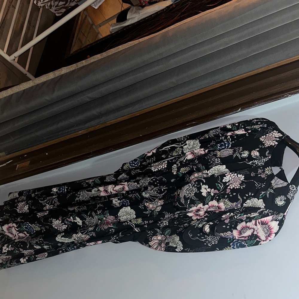 AFRM Black and White Floral Dress